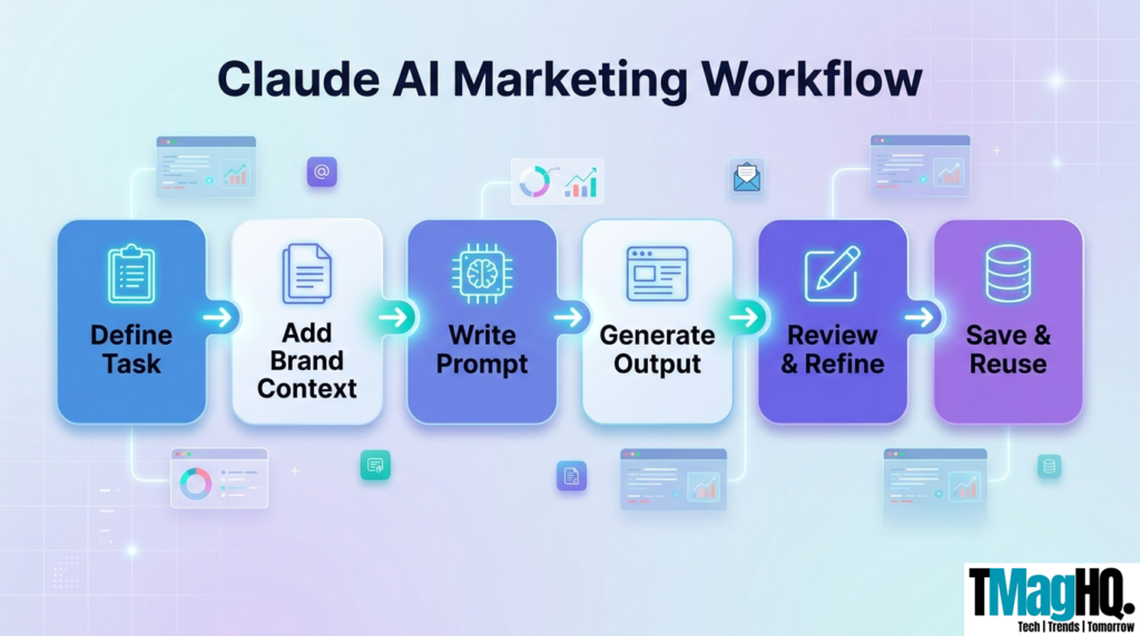 Claude AI marketing workflow steps